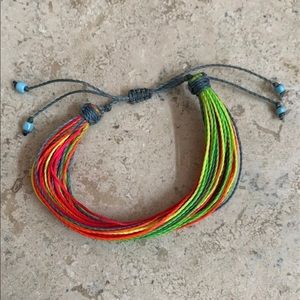 Neon multistrand wax string bracelet